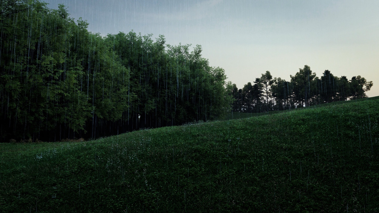 atmospheric landscape render of Havnsø Climate Park, land art shaped from surplus soil